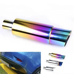 Muffler Muffler Car Exhaust Mufflers Grilled Neo Chrome 304 Stainless Steel Pipe Racing Tip Rscr1002Nm Blue Drop Delivery 2022 Mobi Mobile
