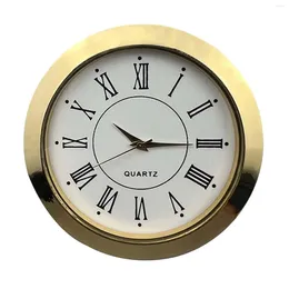 Wall Clocks Metal Clock Insert Gold Easy To Read Mini 2-1/8 Inch (55 Mm) For Office Built In Home Self Installation