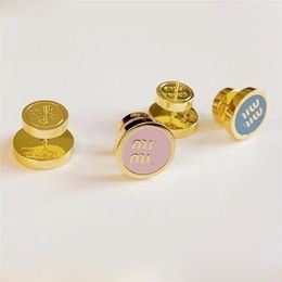 18K Gold M Brand Letters Designer Brincos para mulheres retrô vintage círculo redondo de luxo Double later