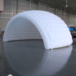 wholesale 10x7x4.5M Circular white LED lighted giant inflatable air dome, large stage tents for party promotion