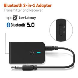 Connectors 3.5mm Jack Aux Stereo Audio Adapter Wireless Bluetooth 5.0 Transmitter Receiver for Low Latency Dual Link for Tv Home Stereos