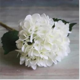 Party Supplies Artificial Hydrangea Flower Head 47cm Fake Silk Single Real Touch Hydrangeas 11 Colors for Wedding Centerpieces Home BJ