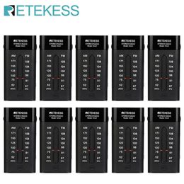 Radio Retekess Tr107 10pcs Portable Mini Pocket Radio Fm Am Pointer Tuning Stereo Support Bbs Mega Bass with Earphone for Walk Jog Gym