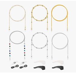 10 Pieces Eyeglass Chains Elegant Eyewear Retainer Beaded Eyeglass Strap Holder 240108