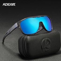 Sunglasses Kdeam One Piece Shape Polarised Sunglasses Men Sports Shield Glasses Oversized Reduce Windage Designed Frame