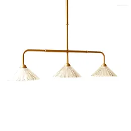 Pendant Lamps Retro Golden Dining Lamp Nordic Ins Style American Light Luxury Chinese Table