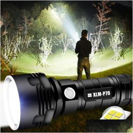 Flashlights Torches Shen Tra Powerf Led Flashlight L2 X50 Tactical Torch Usb Rechargeable Linterna Waterproof Lamp Bright Lantern 2103 Dhayb
