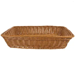 Dinnerware Sets Storage Basket Bread Organizer Imitation Rattan Coffee Table Round Simulated Woven Baskets Snack