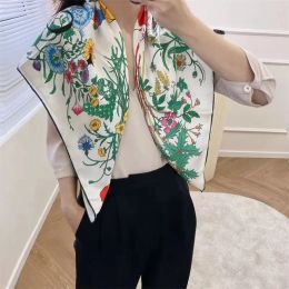 Luxury Flower Letter Print Scarves Woman Designer Silk Scarf Summer Headband Fashion Squares Shawl Ladies Beach Neck Scarfs Tote Bags Ribbon 2401084BF