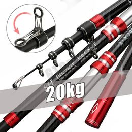 Telescopic Fishing Rod 2.7/3.0/3.6/4.2/4.5m Travel Surf Rod Spinning Power 5-300g Throwing Surfcasting Carbon Baitcasting rod 240108