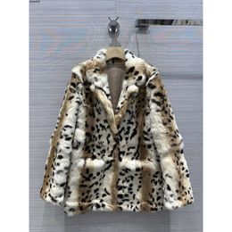 Leopard Print Fur Coat Suit Collar Women's Winter Short Coat Tide Coat Fashionable