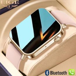 Watches LIGE Female Smart Watch Women Smartwatch Bluetooth Call Blood Pressure Monitoring SmartWatch For Ladies Android iOS Wife's Gift