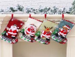 large Christmas Hanging Socks Cute Candy Gift bag snowman santa claus deer bear Stocking Tree Decor Pendan7415607