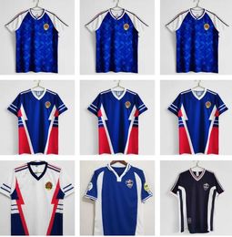 Maglia da calcio retrò della Coppa del Mondo Jugoslavia 1990 1991 1998 1999 2000 Home Blu Away Bianca # 9 MILOSEVIC # 10 STOJKOVIC Maglie da calcio classiche vintage Qualità tailandese