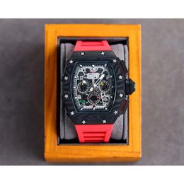 R i c h a r mens superclone aaa mechanical brand watches rm11-03 WF0E chronogarph gmt carbon fiber dail wrsitwatches Anti scratch sapphire mirror surface HZB8