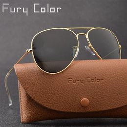 Sunglasses High Quality G15 Glass Lens Women Men Sunglasses Uv400 Aviation 3025 Brand Classic Mirror Male Oculos Vintage Man Sun Glasses