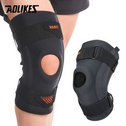 AOLIKES 1PCS Pressurise Knee Support Sleeve Protector Elastic Knee Pads Brace Springs Gym Sports Basketball Running Fitness 240108