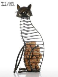 Tooarts Metal Cat Figurines Wine Cork Container Modern Style Iron Craft Gift Artificial Animal Mini Home Decoration Accessories C16653026