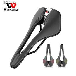 Bike Saddles WEST BIKING Professional Bicycle Saddle Hollow Ultralight Bike Racing Seat Soft Leather Cushion For Man MTB Road Cycling PartsL240108