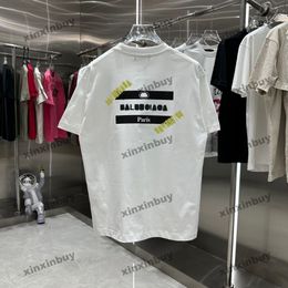 xinxinbuy 2024 Men designer Tee t shirt tape letter printing Paris women black white yellow blue S-2XL