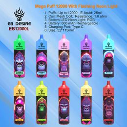 EB Desire poco randm Tomado Bang king 12000 12K puffs EBDESIRE disposable lighting vape 9000 7K 9k vaper Pod Cartridge 550mAh 23ml Battery Vapes Pods at EU warehouse