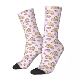 Men's Socks Flowers Black Guinea Pig Cavia Porcellus Animal Men Women Fashion Beautiful Spring Summer Autumn