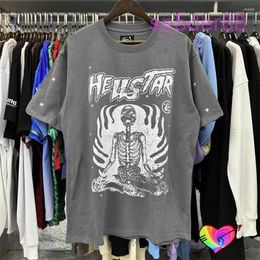 Men's t Shirts Hellstar T-shirt Skull Tee Men Women Grey Hell Star Tops Short Sleeve Casual Loose PVA2 J6I5