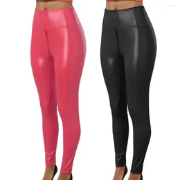 Women's Pants Sexy Women Faux Leather Zipper Open Crotch Skinny Tummy Control Butt-lifted Matte Soft Breathable Exotic Bodycon Trousers