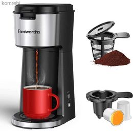 Coffee Makers K Cup Ground Coffee With Bold Brew One Cup Coffee Maker 6 to 14 oz. Brew Sizes Fits Travel Mug Classic BlackL240105