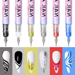 Waterproof Graffiti Pen Nail Art Drawing Painting Liner Brush Abstract Lines Fine Details Flower 3D DIY Nail Manicure Tools 240106