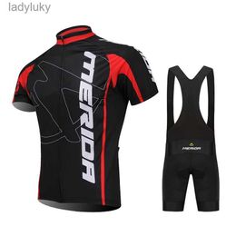 Cycling Jersey Sets 2024 Merida Cycling Jerseys Set Breathable Cycling Clothing MTB Racing Bicycle Sportswear Suit Matching Reflective Cycling ShortL240108