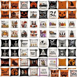 Pillow Case Happy Halloween Pumpkin Cotton Linen Square Throw Pillowcase Cushion Er 18 X Ers Drop Delivery Home Garden Textiles Bedd Dhnfc