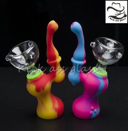 Silicone Smoke Water Pipes Smoking Accessories comb Perc Bongs Heady Rigs Mini Pipe small bubbler bowl Ceramic nail Hookah beaker 8004599