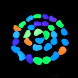 Decorative Gravel Stone Beads For Your Fantastic Garden or Yard 100pcs/pack Glow in the Dark Pebbles Stones for Walkway Eight Colours LL