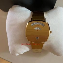 brand watch Grip 35MM Quartz SS Gold Dial G G-Engraved Women's Watch YA1574033032