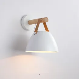 Wall Lamp Iron Belt American Style Country Wood Colour Nordic Designer Simple Aisle Light Study Bedside