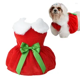 Dog Apparel Santa Christmas Clothes Costume Pet Gold Velvet Fabric Winter Dress For Clothing