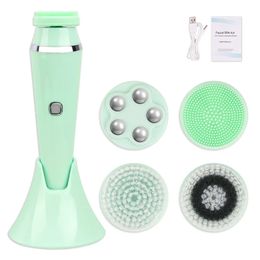 4 in 1 Electric Cleansing Brush Face Cleaner Personal Care Acne Massager Skin Tightening Machine Beauty Care Tools 240108