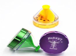 Smoking 5 Colours 50mm 63mm HORNET Aluminium Alloy Metal Funnel Grinder Tobacco Herb Spice Mill Crusher Hand Muller Abrader Tools8787822