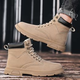 Auntumn New Arrival Khaki Tooling for Comfortable Suede Large Size 48 Men Casual Platform Boots Bota Masculina