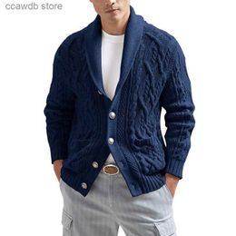 Men's Sweaters Men's Jacket Solid Color Slim Long Sleeved Knitting Sweater Coat Autumn Winter Cardigan Outerwear Male Tops Ropa De Hombre T240108