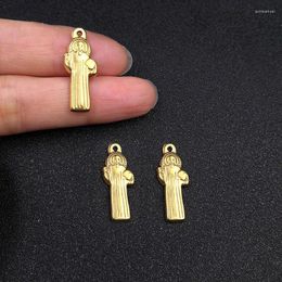 Charms 10pcs/lot Stainless Steel 3D Blessed Virgin Mary For DIY Necklace Pendant Jewellery Making Findings Goddess Wholesale