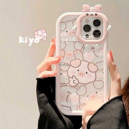 Cell Phone Cases Cartoon Pig Duck Case For Iphone 14 Pro Max Clear Cover Iphone 11 12 13 Pro Max X XR XS Max 7 8 14 6 6S Plus SE 2020 2022 CoverL240105
