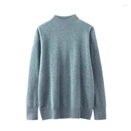 Men's Sweaters 24 Autumn/Winter Cashmere Men 100 Pure Semi-Turtleneck Thick Pullover Fashion Loose Large Size Knitted Sweater