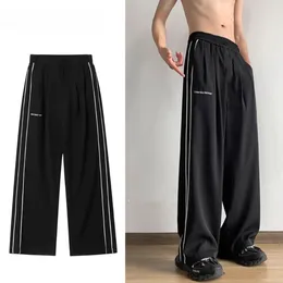 Men's Pants Clothing Summer Striped Sweatpants Track Baggy Wide Jogging Cargo Trousers Men Techwear 2024