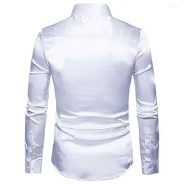 Men's Dress Shirts Distinction And Style Collared Slim Shirt Up Your Day With This Durable Long Sleeve Satin Luxury Blouse