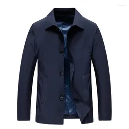 Men's Jackets 2024 Men Fashion Autumn Jacket Mid-Long Trench Mens Windbreaker Solid Male Coats Single-Breasted