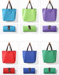 Shopping Bags DHL50pcs Oxford Plain Large Capacity Waterproof Protable Foldable Zipper Handbag