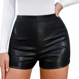 Women's Shorts PU Leather Women Tight High Waist Split Hip Covering Pants For