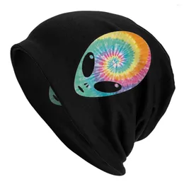 Berets Alien Tie Dye Bonnet Hats Fashion Outdoor Skullies Beanies For Men Women Knitted Hat Spring Dual-use Caps